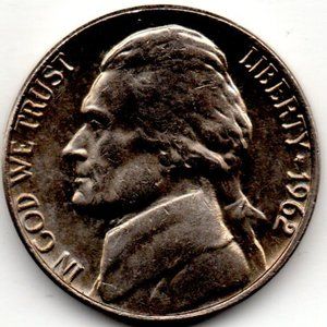 Vintage 1962 Jefferson nickel - Estate Find